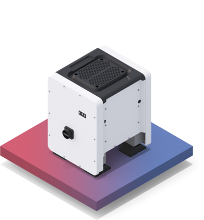 SMA inverter that converts solar power (direct current) into usable alternating current